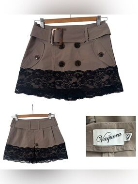 Vaquera Lace Trench Mini Skirt